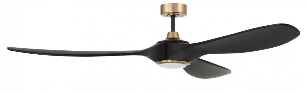 Craftmade ENVY 84 EVY84FBSB3 Fan Contemporary - Flat Black Satin Brass