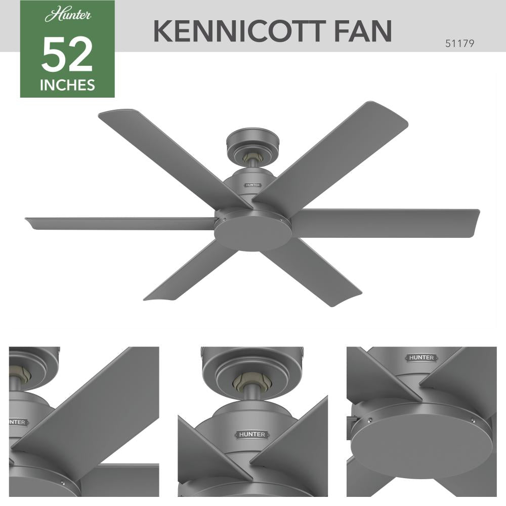 Hunter KENNICOTT 51179 Fan Casual - Matte Silver