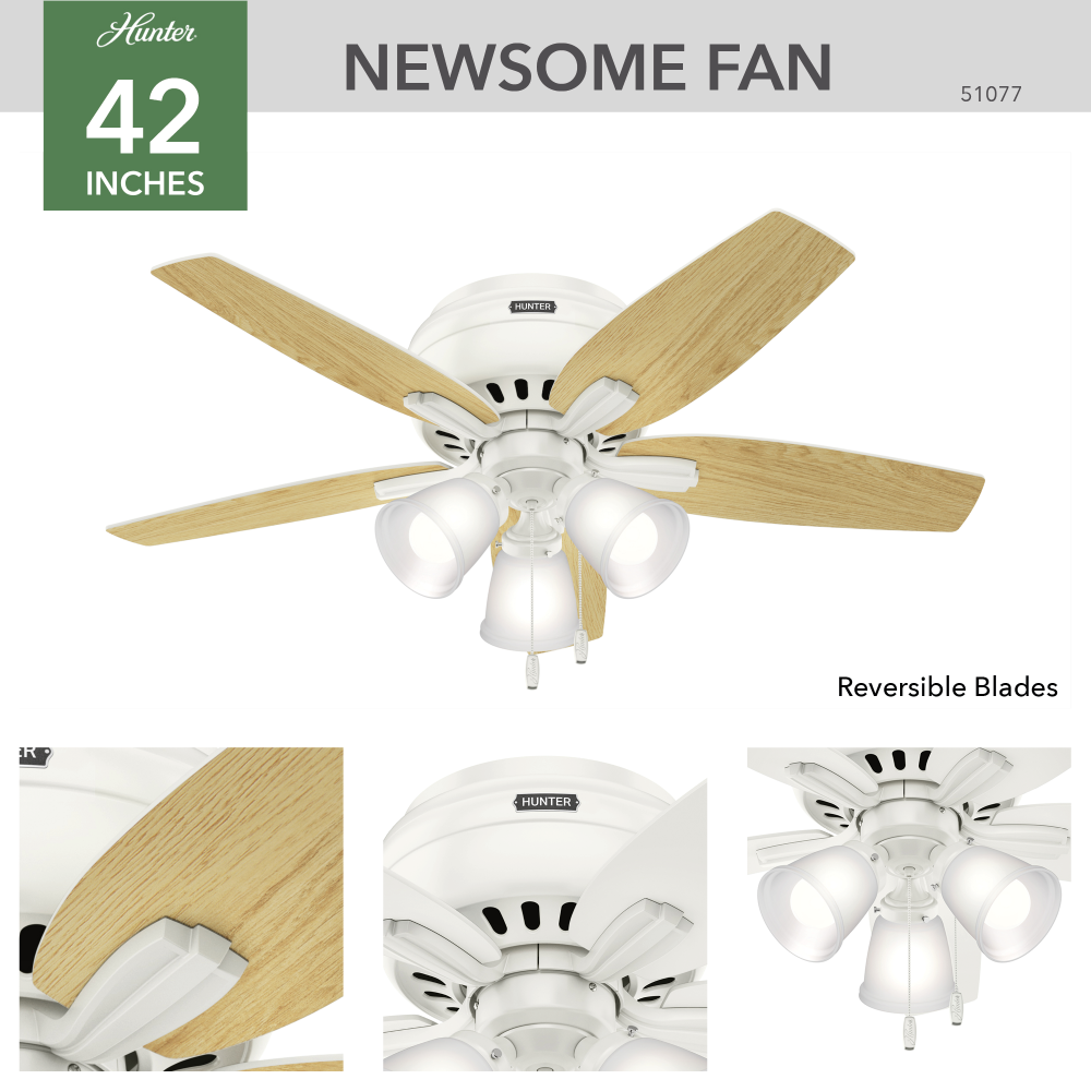 Hunter NEWSOME 51077 Fan Traditional - Fresh White