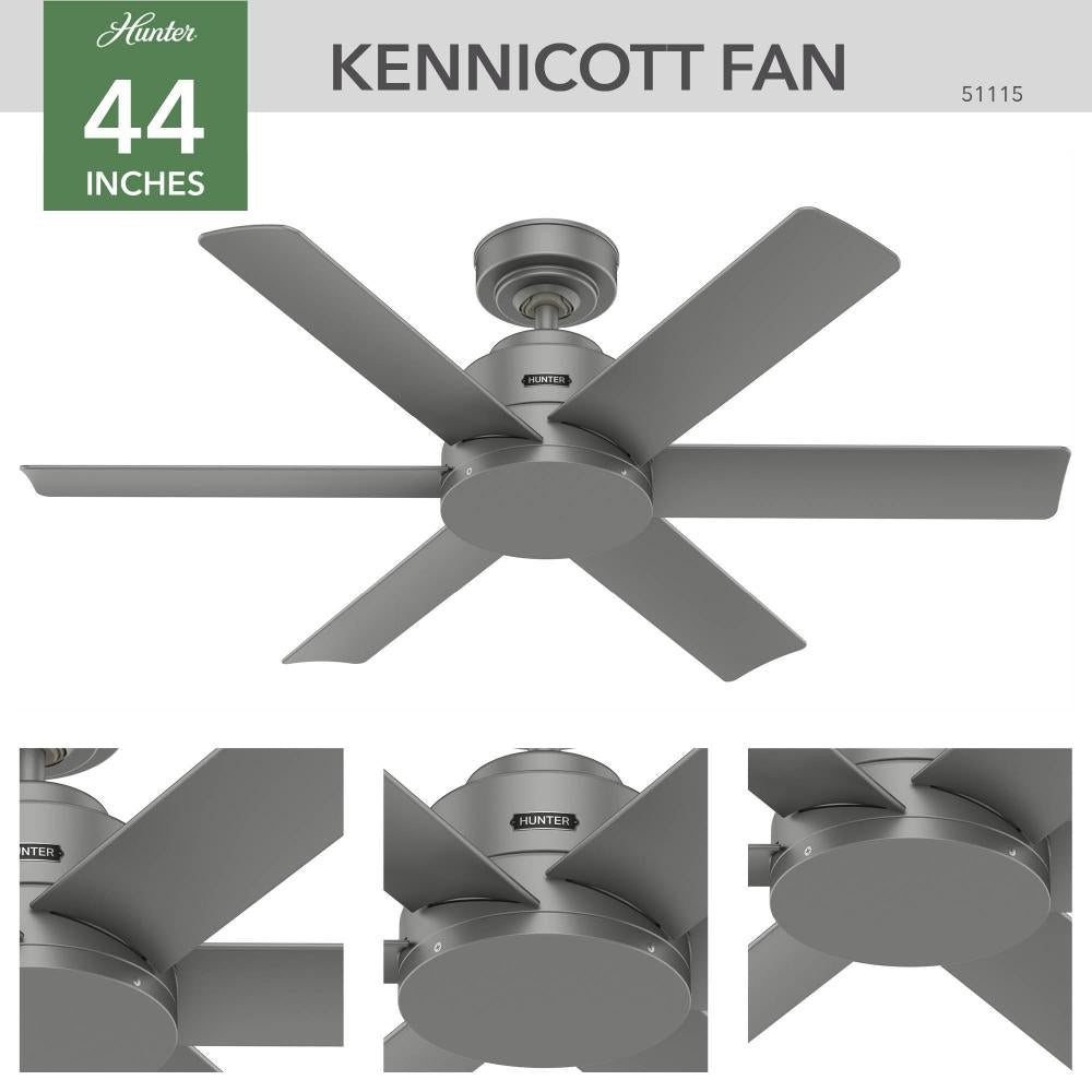 Hunter KENNICOTT 51115 Fan Casual - Matte Silver