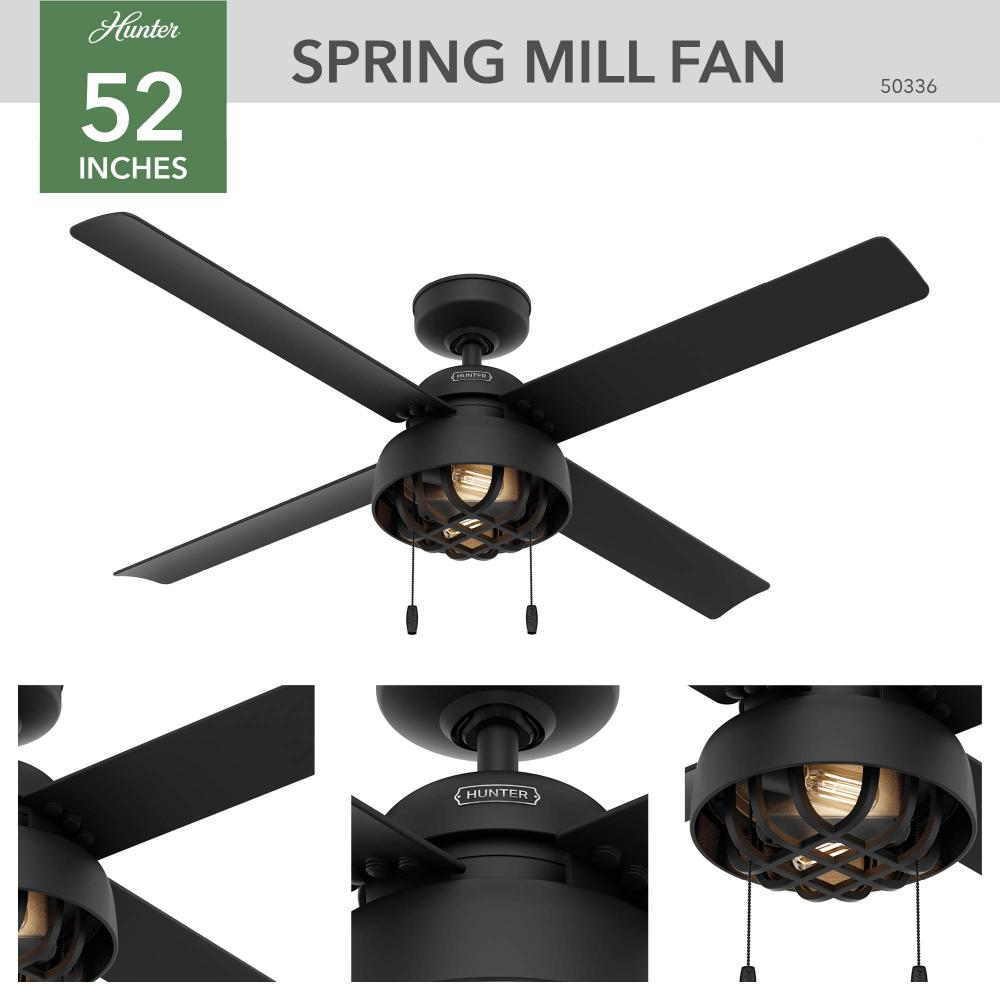 Hunter SPRING MILL 50336 Fan Industrial - Matte Black