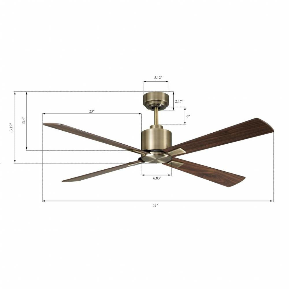 Beacon Lighting America 210522010 Fan Transitional - Antique Brass