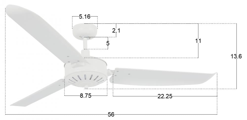 Beacon Lighting America 21101801 Fan Transitional - White