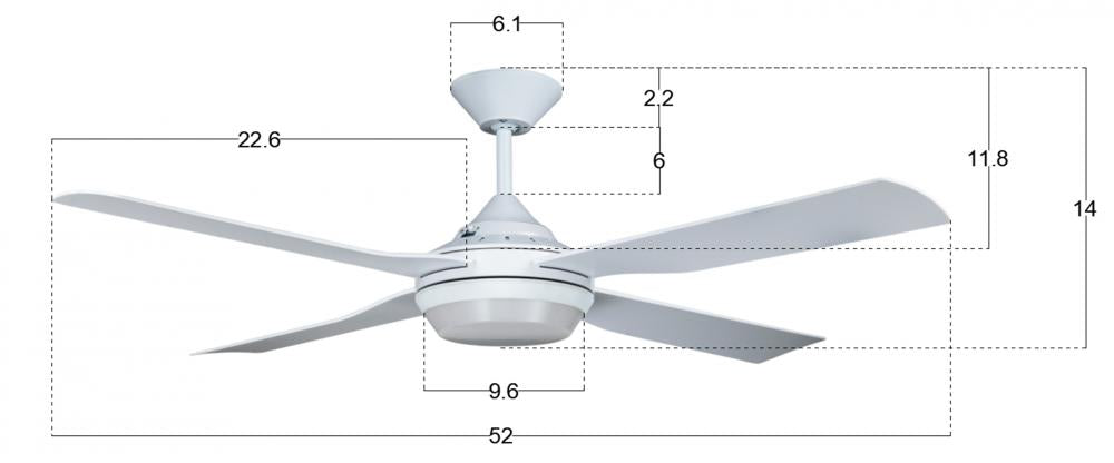 Beacon Lighting America 21289501 Fan Transitional - White