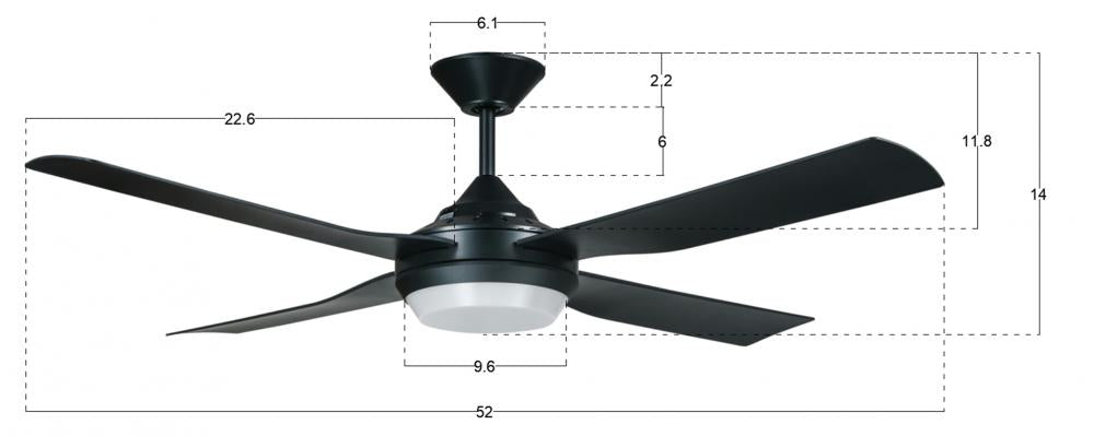 Beacon Lighting America 21289701 Fan Transitional - Black