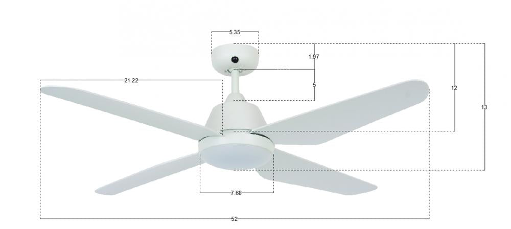 Beacon Lighting America 21299401 Fan Transitional - White