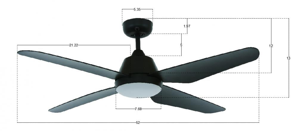 Beacon Lighting America 21299801 Fan Transitional - Black