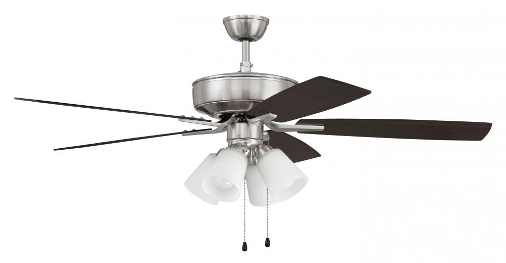 Craftmade PRO PLUS 114 P114BNK5-52DWGWN Fan Traditional - Brushed Polished Nickel