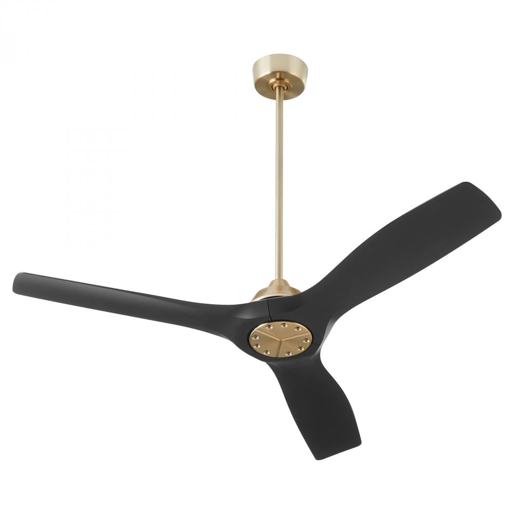 Oxygen Lighting AVALON 3-118-1540 Fan - Aged Brass W Black Blades