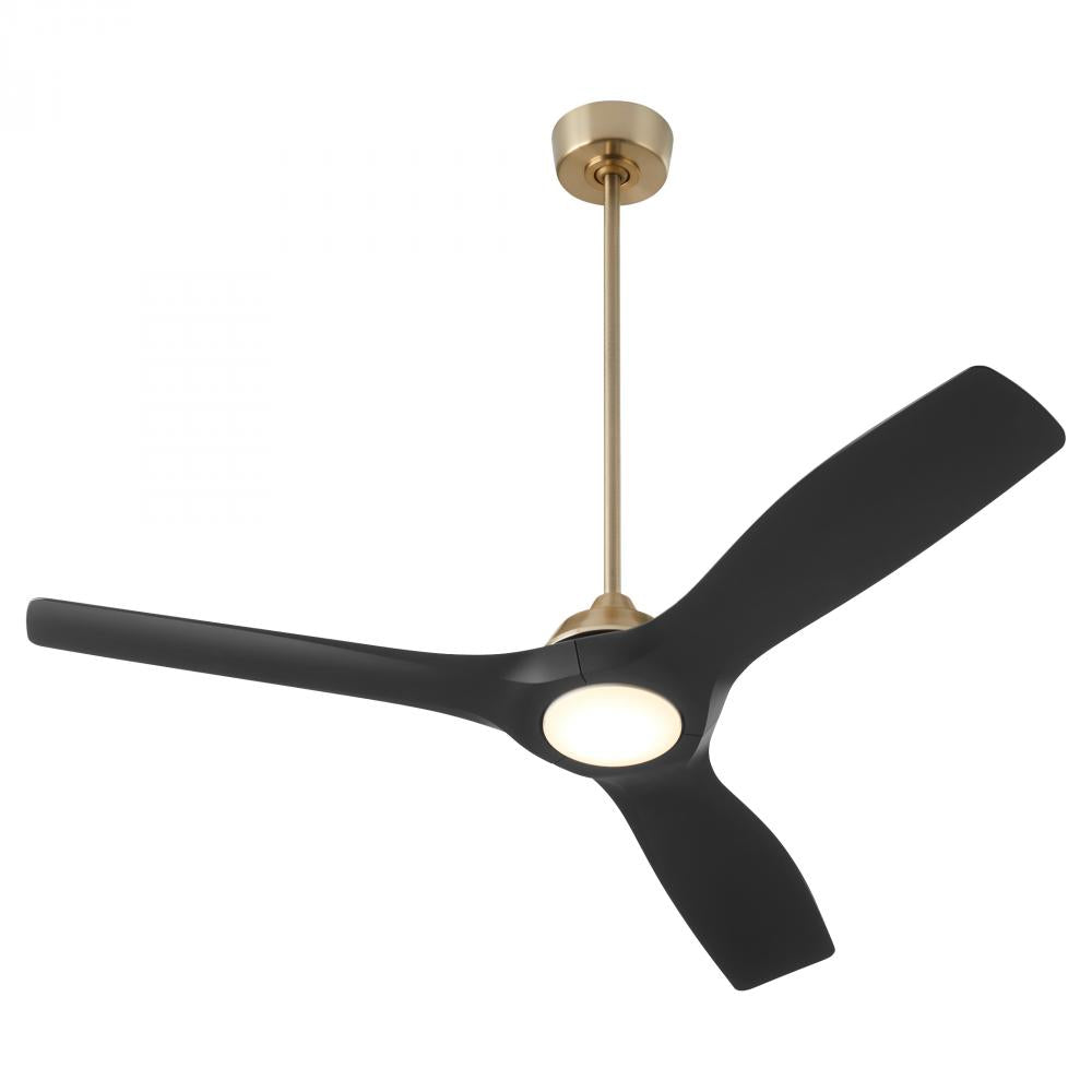 Oxygen Lighting AVALON 3-118-1540 Fan - Aged Brass W Black Blades