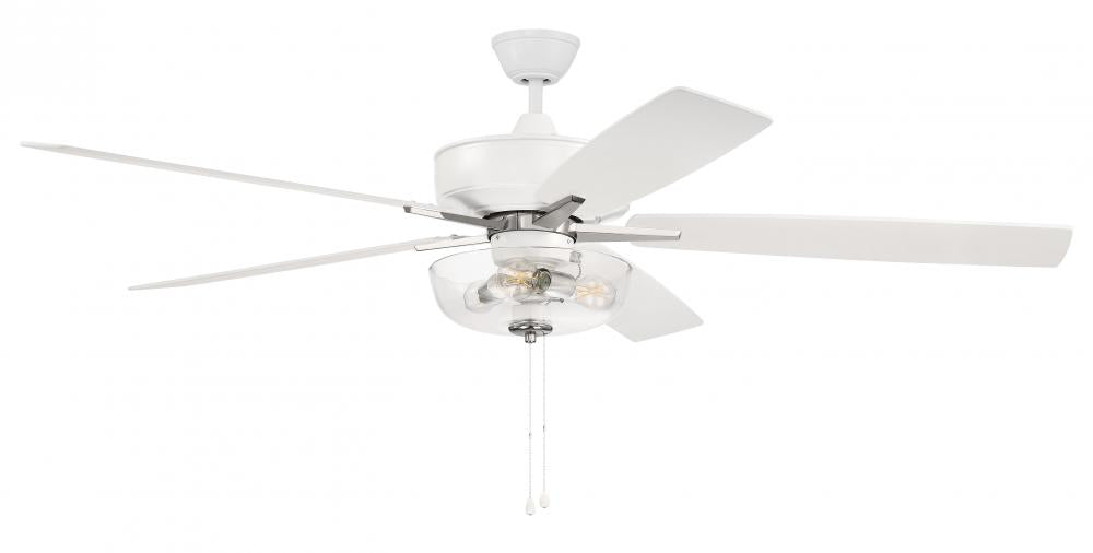 Craftmade SUPER PRO 101 S101WPLN5-60WWOK Fan - White Polished Nickel