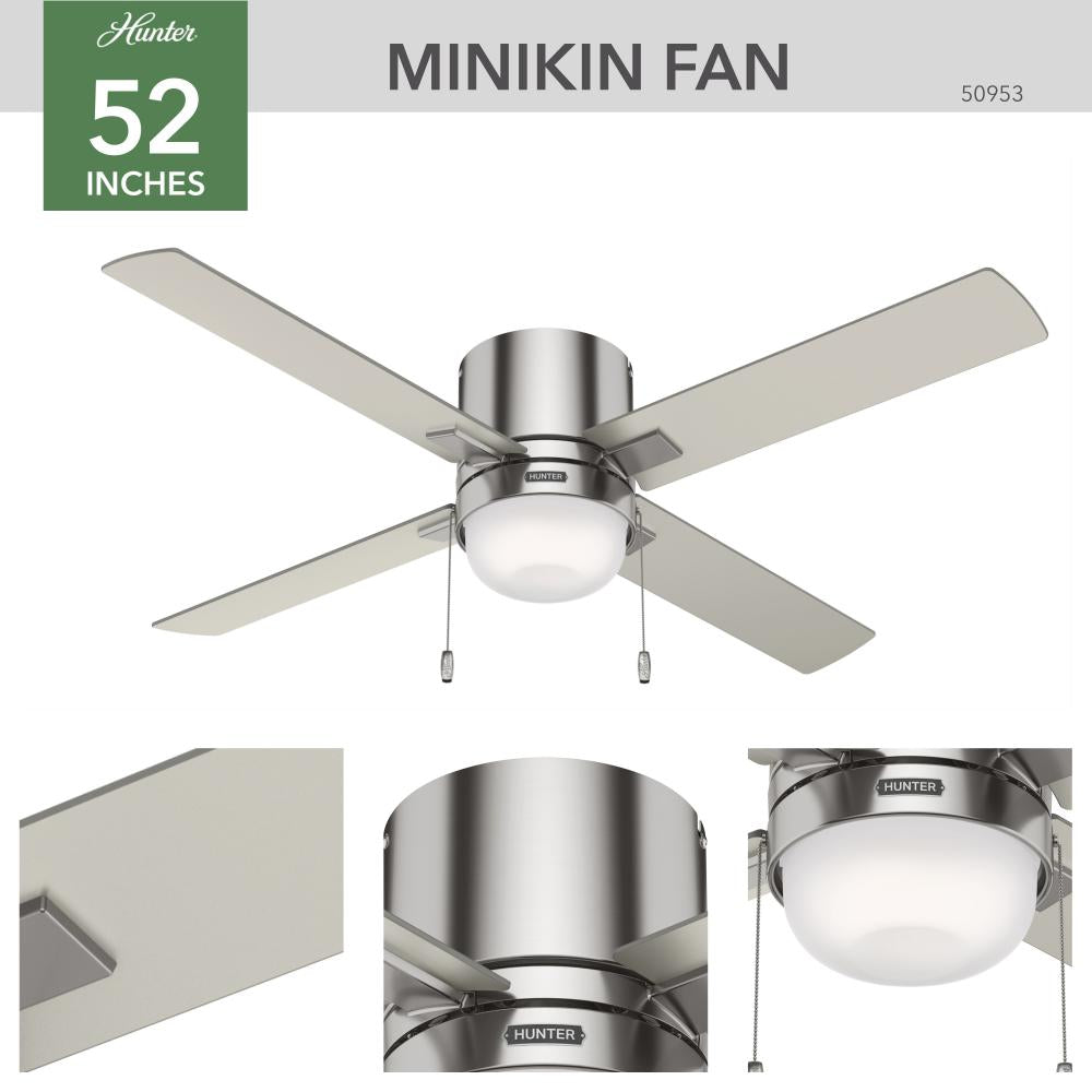 Hunter MINIKIN 50953 Fan Traditional - Brushed Nickel