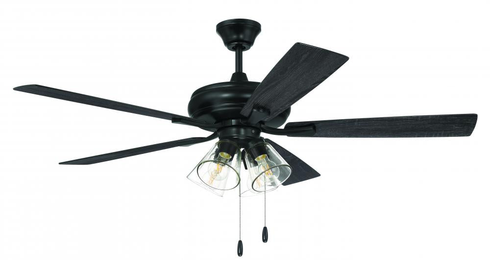 Craftmade EOS CLEAR 4 LIGHT ECF104FB5-FBGW Fan - Flat Black