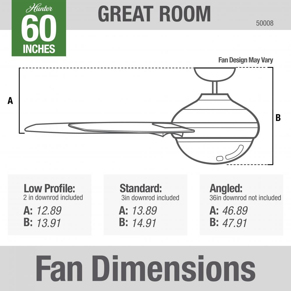 Hunter LAKEMONT 50008 Fan Casual - Matte Silver