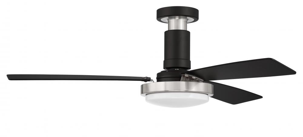 Craftmade MANNING MNG52FBBNK3 Fan Contemporary - Flat Black Brushed Polished Nickel