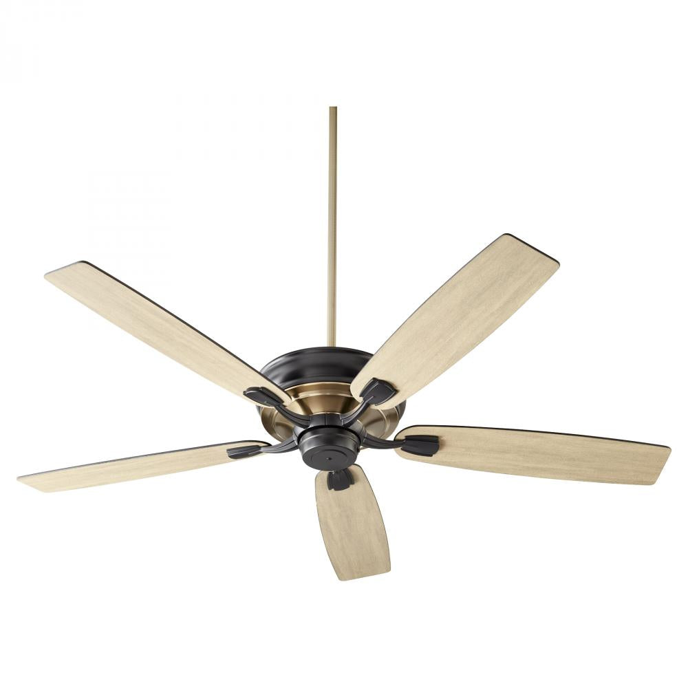 Quorum Lighting GAMBLE 50605-69 Fan Traditional - Textured Black W Aged Brass