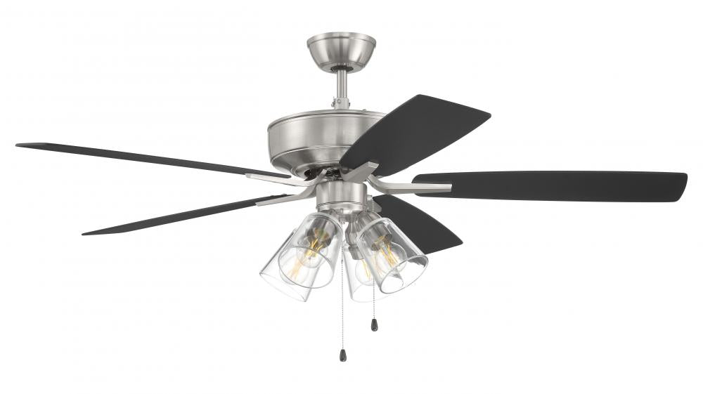 Craftmade PRO PLUS 104 P104BNK5-52FBGW Fan - Brushed Polished Nickel