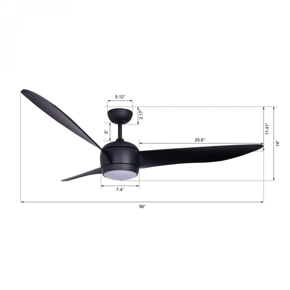 Beacon Lighting America 51291001 Fan Transitional - Black