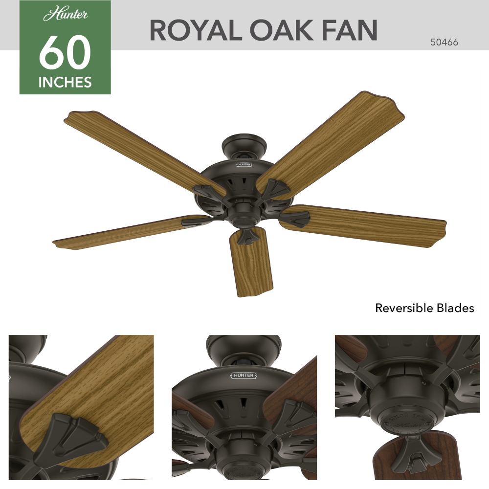 Hunter ROYAL OAK 50466 Fan Country Rustic - New Bronze