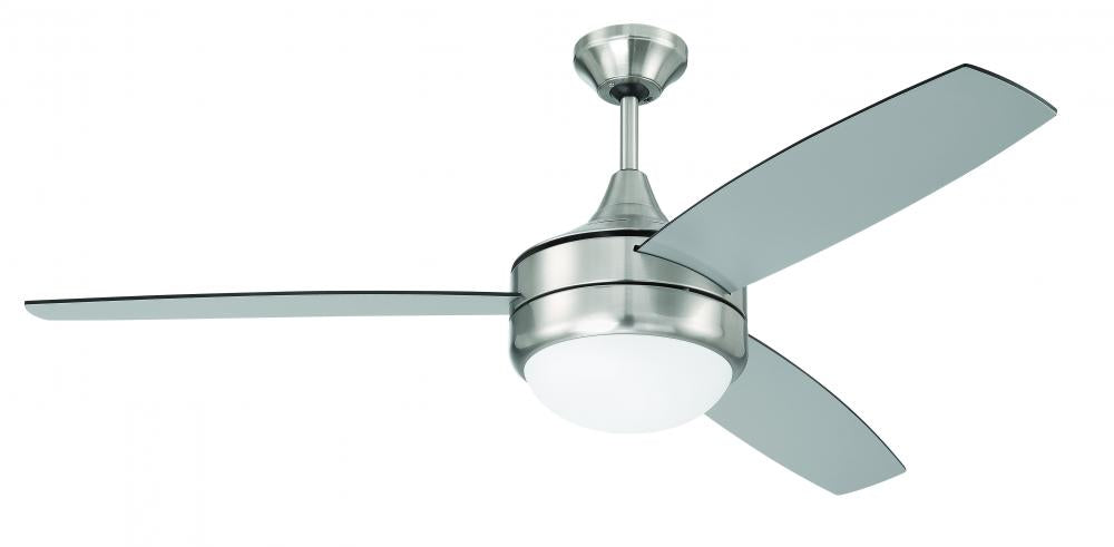 Craftmade PHAZE II 3-BLADE PHZ52BNK3-BNGW Fan - Brushed Polished Nickel