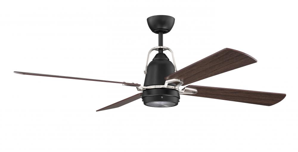 Craftmade BECKETT BEC52FBBNK4 Fan Transitional - Flat Black Brushed Polished Nickel