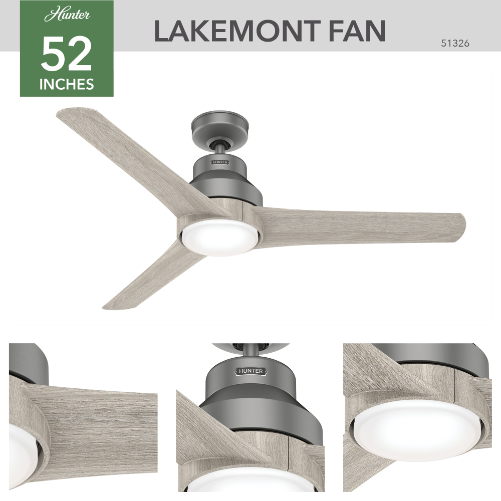 Hunter LAKEMONT 51326 Fan Casual - Matte Silver