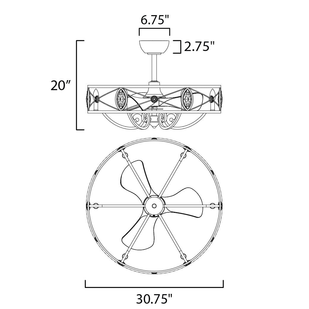 Maxim Lighting SOLITAIRE 61013SM Fan Contemporary - Silver