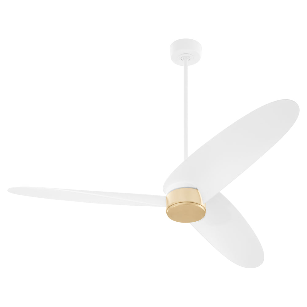 Quorum Lighting BRISA 61603-8 Fan - Studio White W Aged Brass