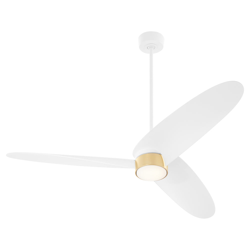 Quorum Lighting BRISA 61603-8 Fan - Studio White W Aged Brass