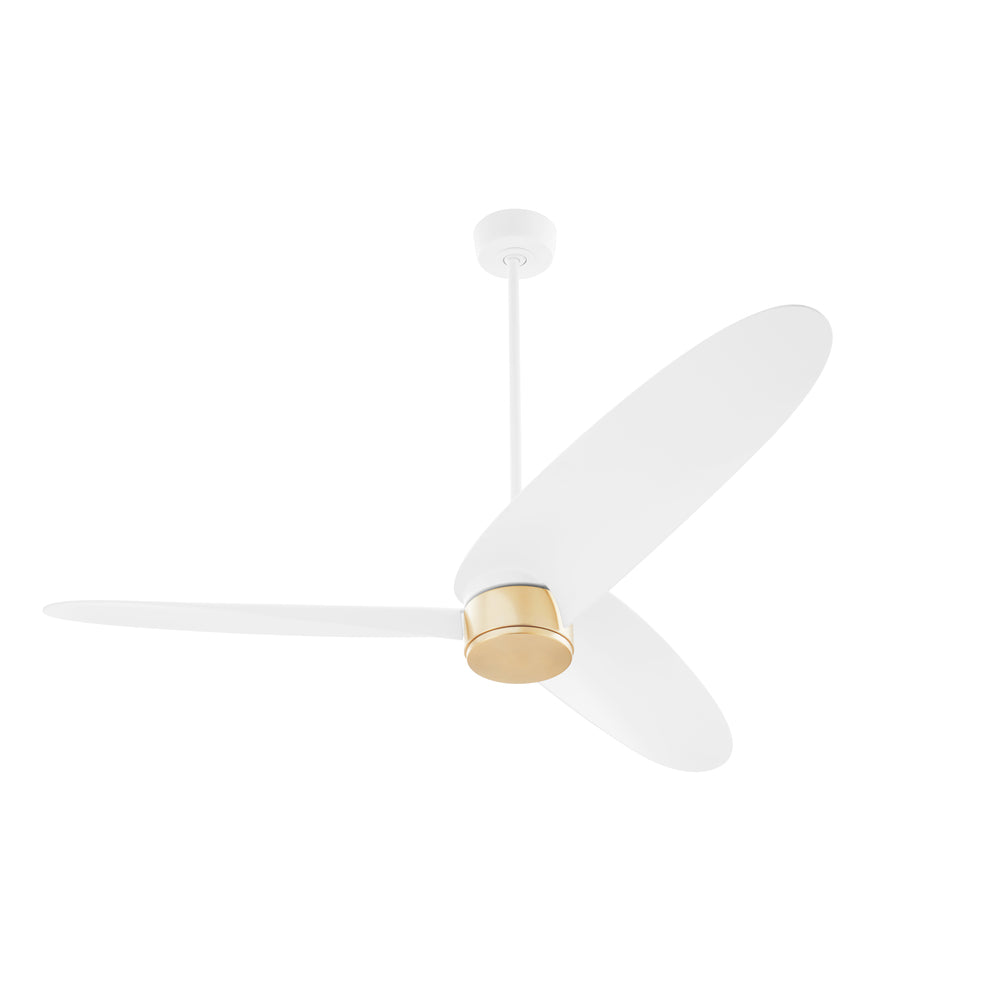 Quorum Lighting BRISA 61603-8 Fan - Studio White W Aged Brass