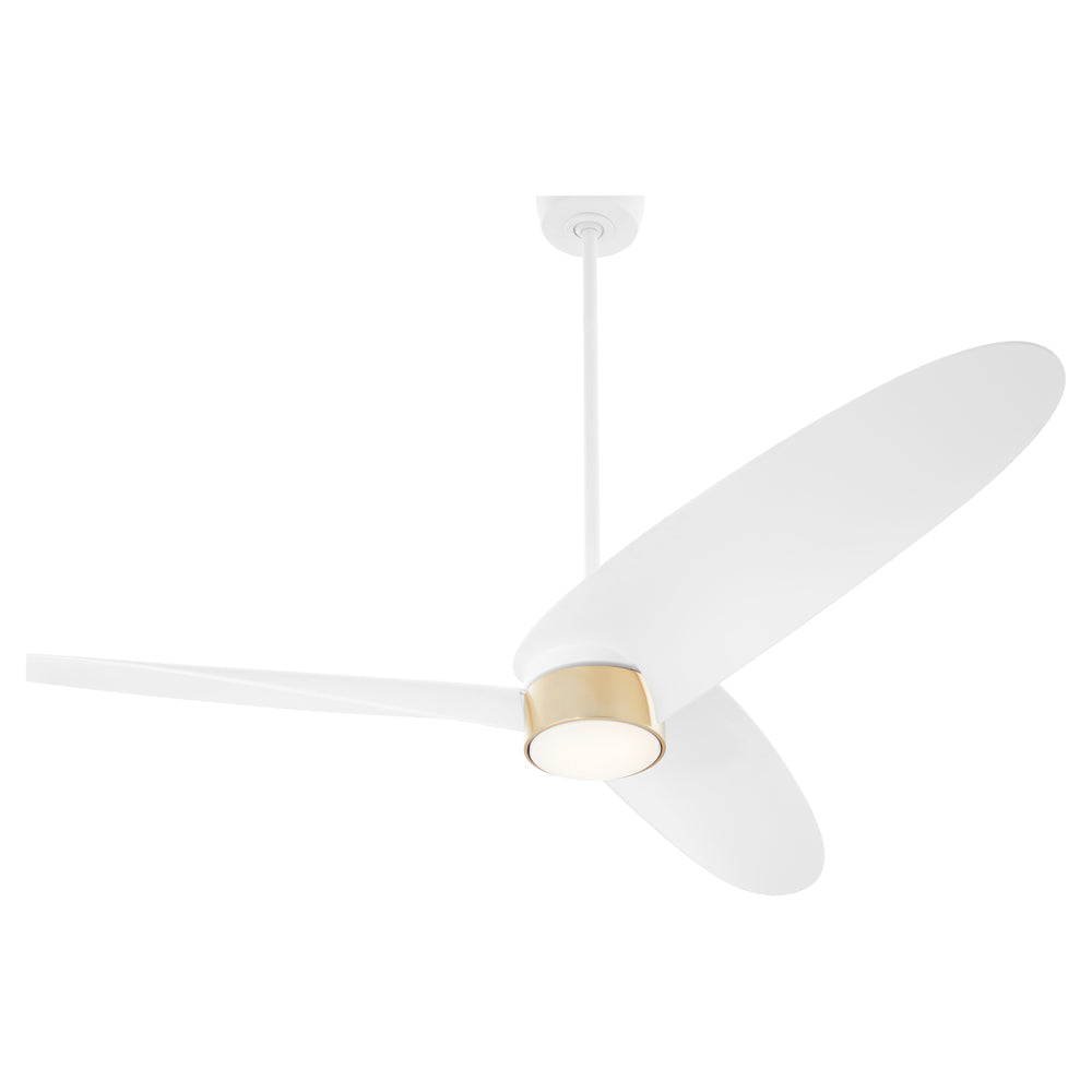 Quorum Lighting BRISA 61603-8 Fan - Studio White W Aged Brass