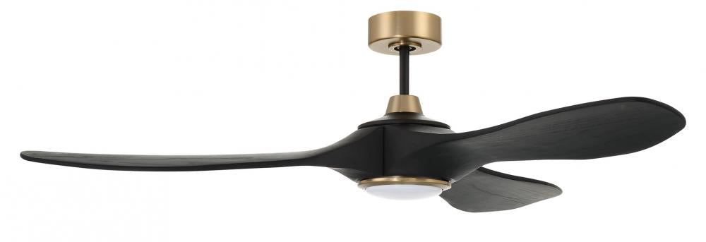 Craftmade ENVY 60 EVY60FBSB3 Fan Contemporary - Flat Black Satin Brass