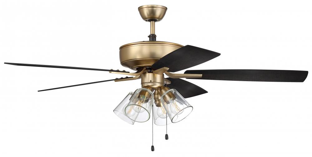 Craftmade PRO PLUS 104 P104SB5-52BWNFB Fan Traditional - Satin Brass