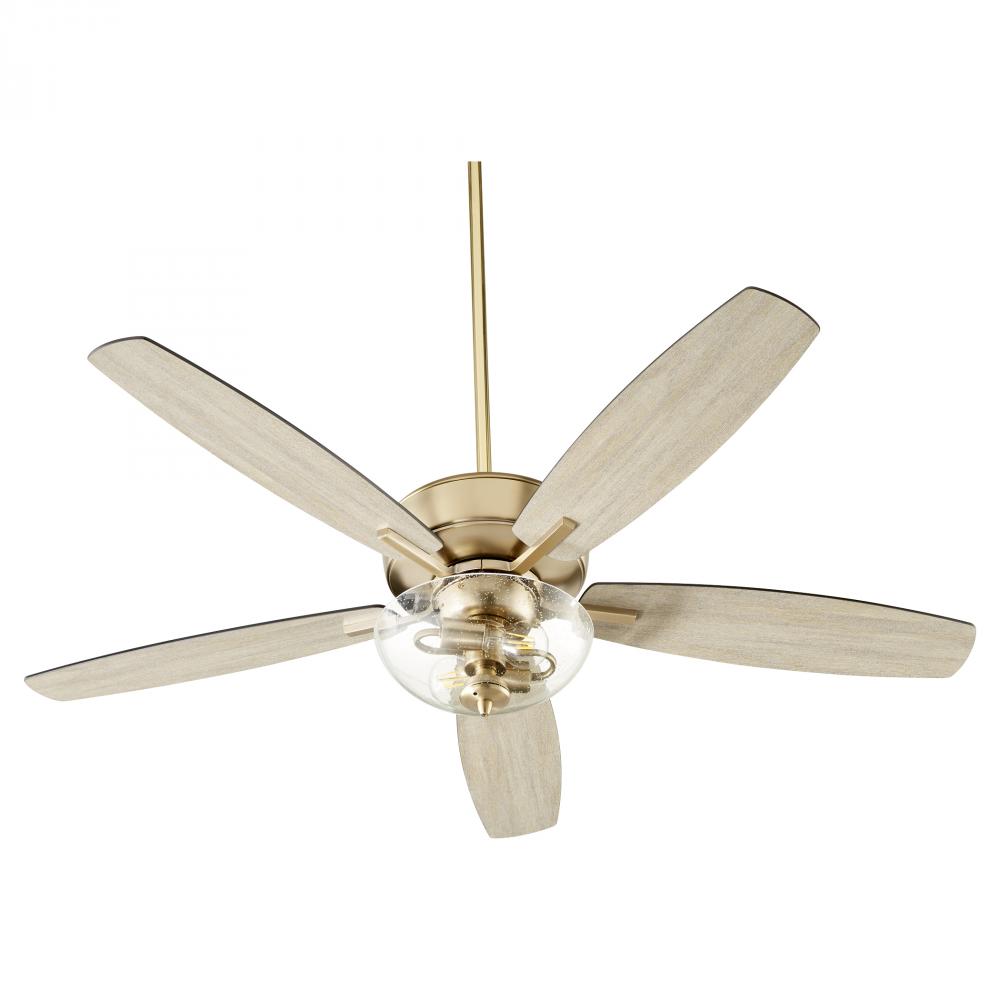 Quorum Lighting BREEZE 7052-280 Fan Traditional - Aged Brass