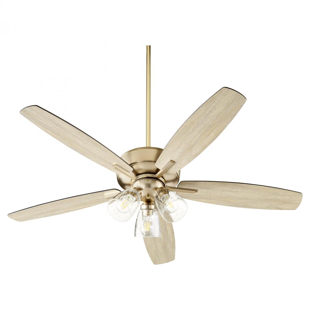 Quorum Lighting BREEZE 7052-380 Fan Traditional - Aged Brass