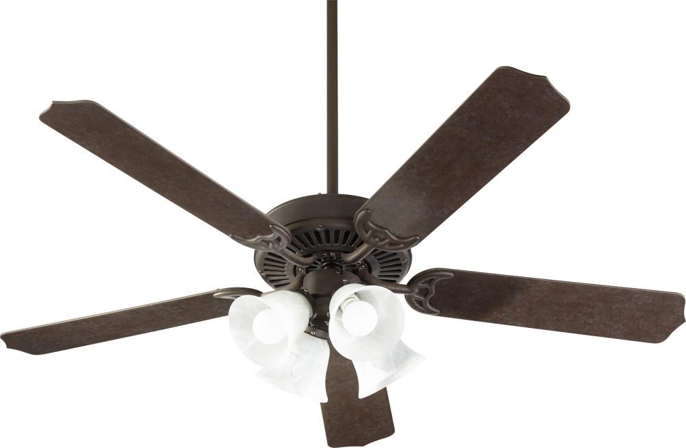 Quorum Lighting CAPRI IX 7525-144 Fan Traditional - Toasted Sienna W Faux Alabaster