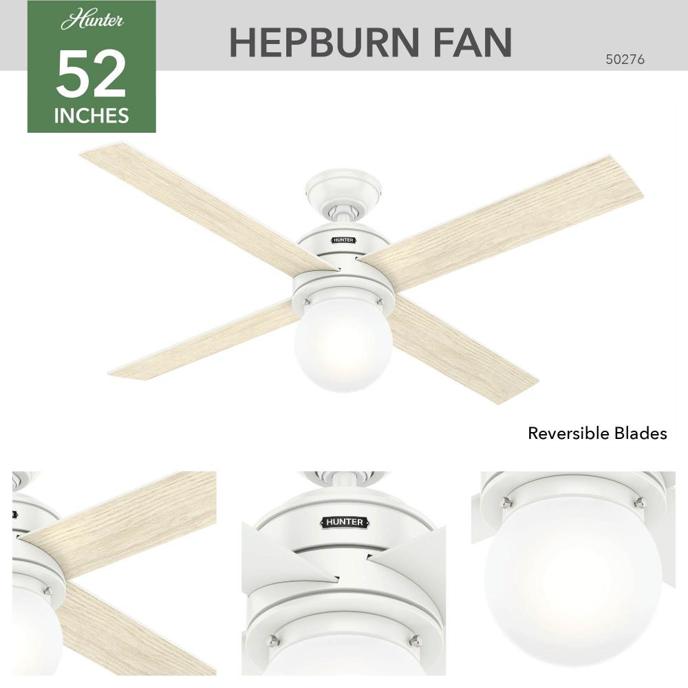 Hunter HEPBURN 50276 Fan Modern - Matte White