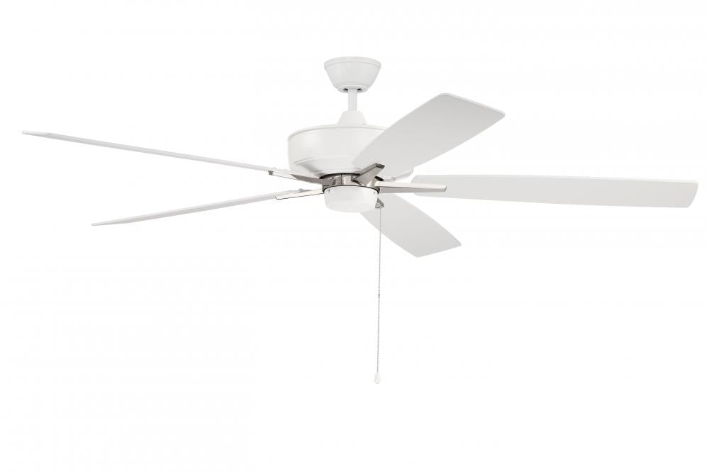 Craftmade SUPER PRO 60 S60WPLN5-60WWOK Fan - White Polished Nickel