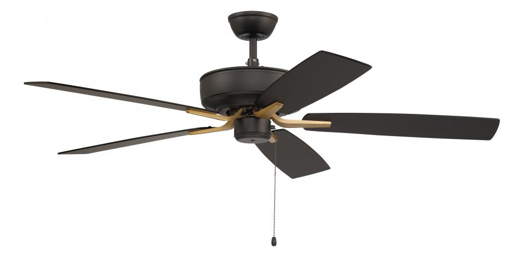 Craftmade PRO PLUS 52&#34; FAN P52FBSB5-52BWNFB Fan - Flat Black Satin Brass