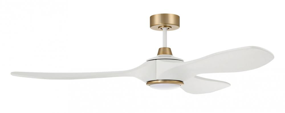 Craftmade ENVY 60 EVY60WSB3 Fan Contemporary - White Satin Brass