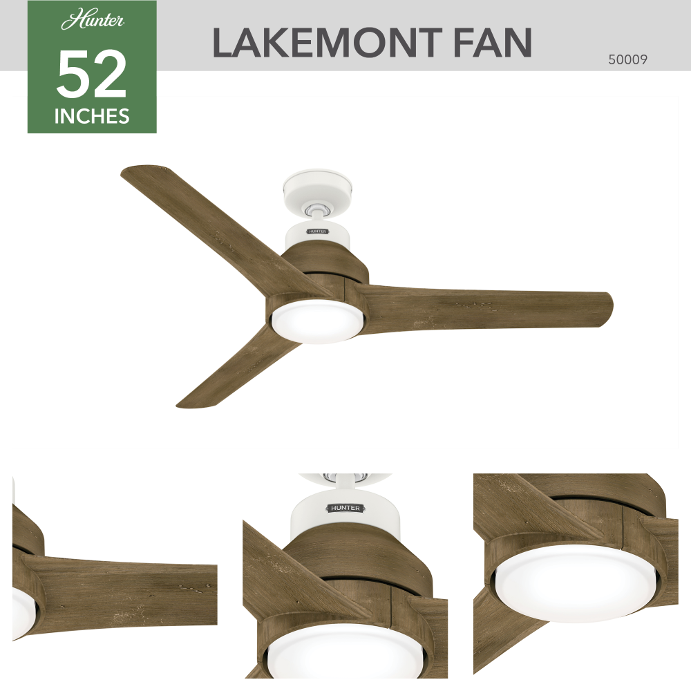 Hunter LAKEMONT 50009 Fan Casual - Matte White