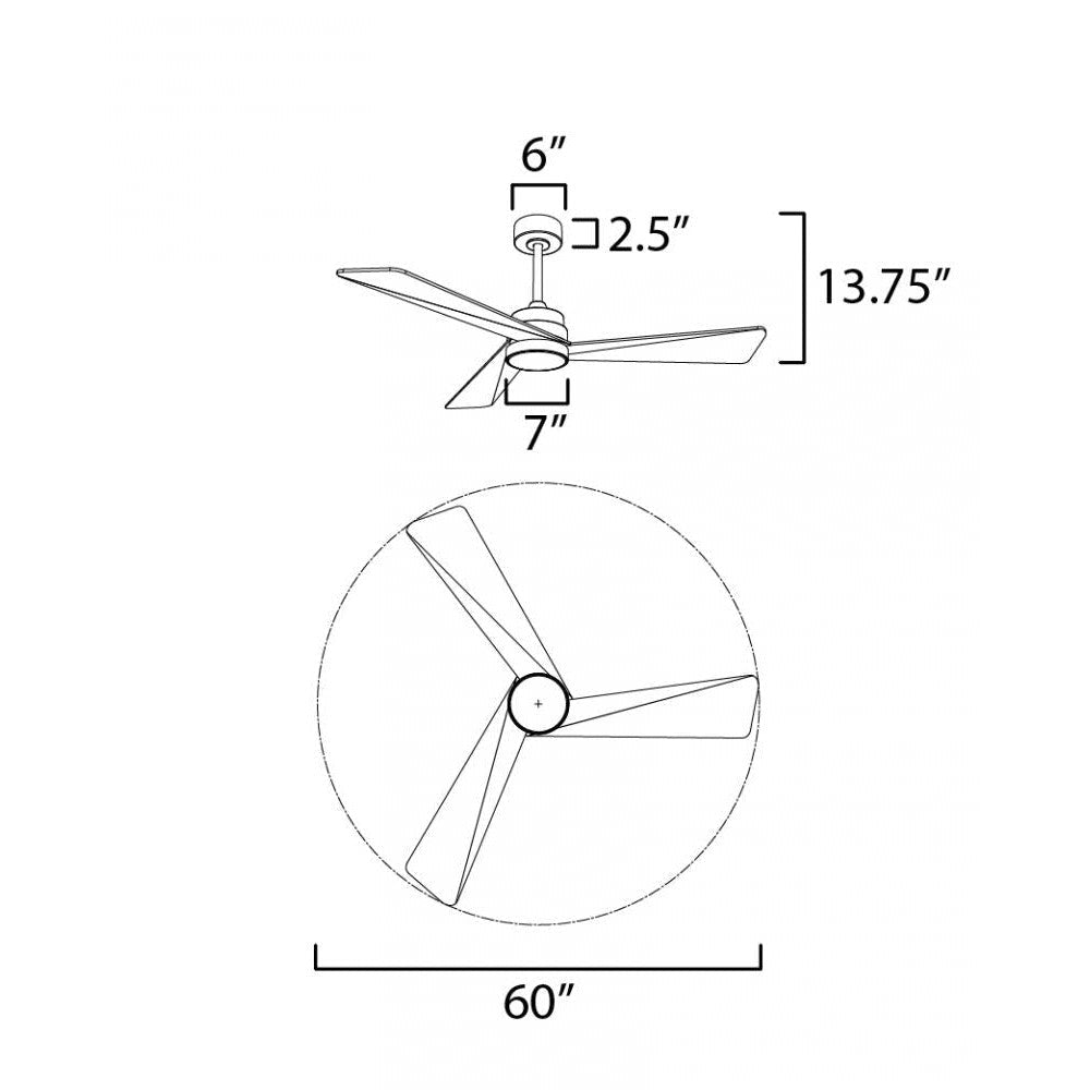 Maxim Lighting VORTEX 88839WTDSN Fan - Nickel