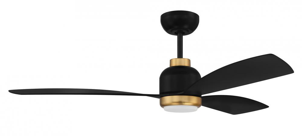 Craftmade DONOVAN DVN52FBSB3 Fan - Flat Black Satin Brass