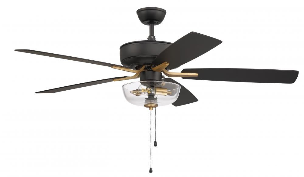 Craftmade PRO PLUS 101 P101FBSB5-52BWNFB Fan - Flat Black Satin Brass