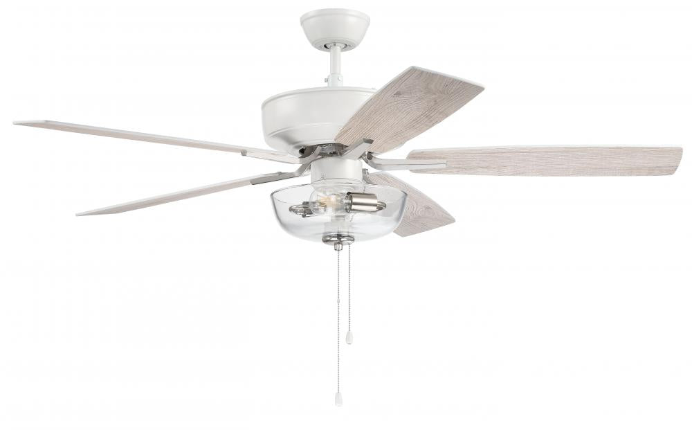 Craftmade PRO PLUS 101 P101WPLN5-52WWOK Fan - White Polished Nickel