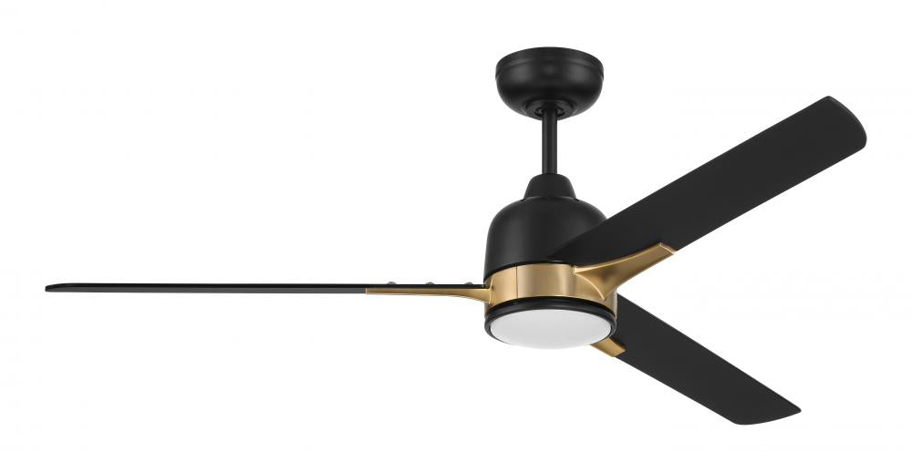 Craftmade FULLER FUL52FBSB3 Fan - Flat Black Satin Brass