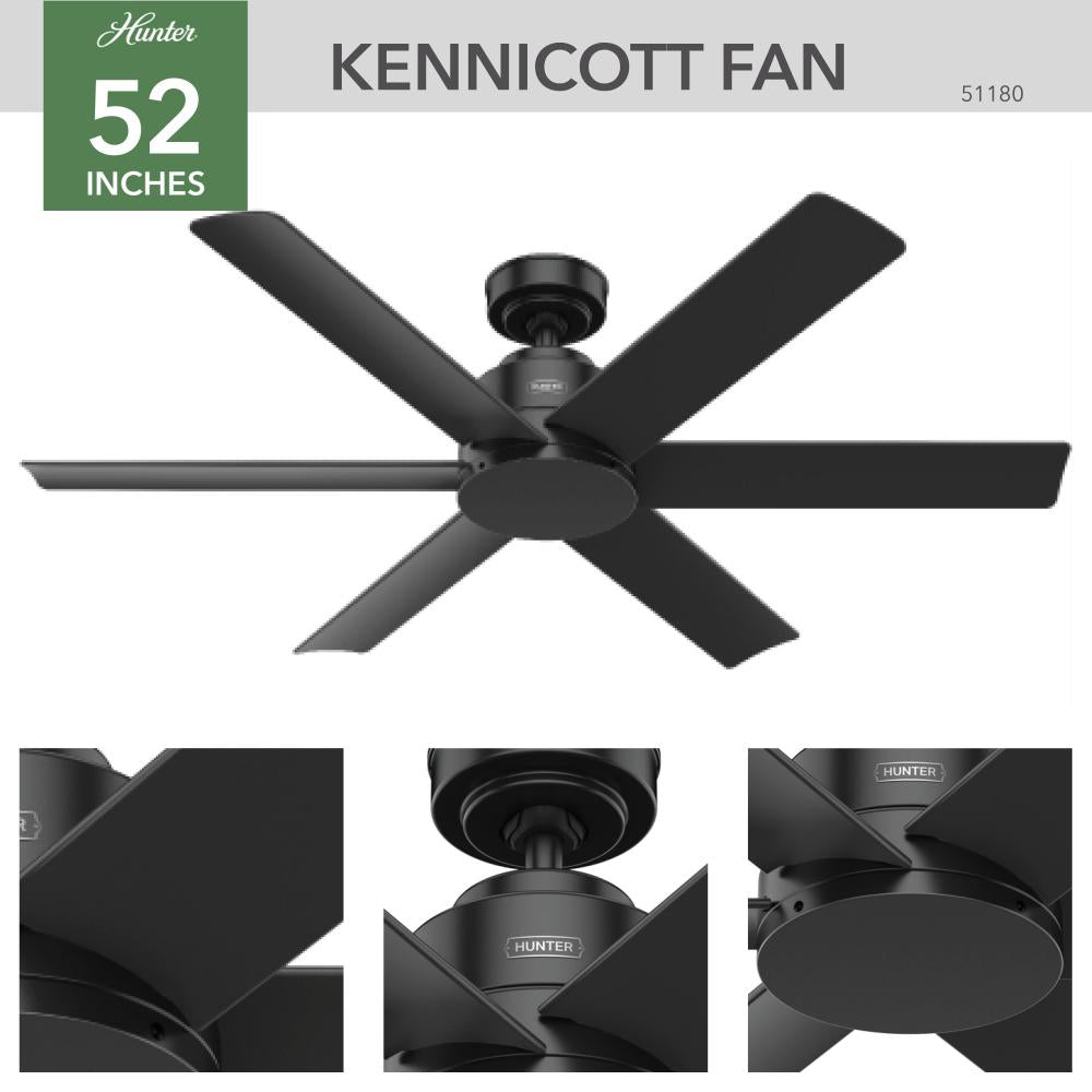 Hunter KENNICOTT 51180 Fan Casual - Matte Black