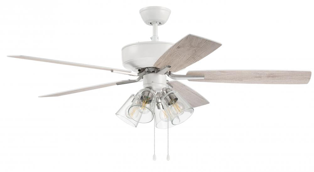 Craftmade PRO PLUS 104 P104WPLN5-52WWOK Fan - White Polished Nickel