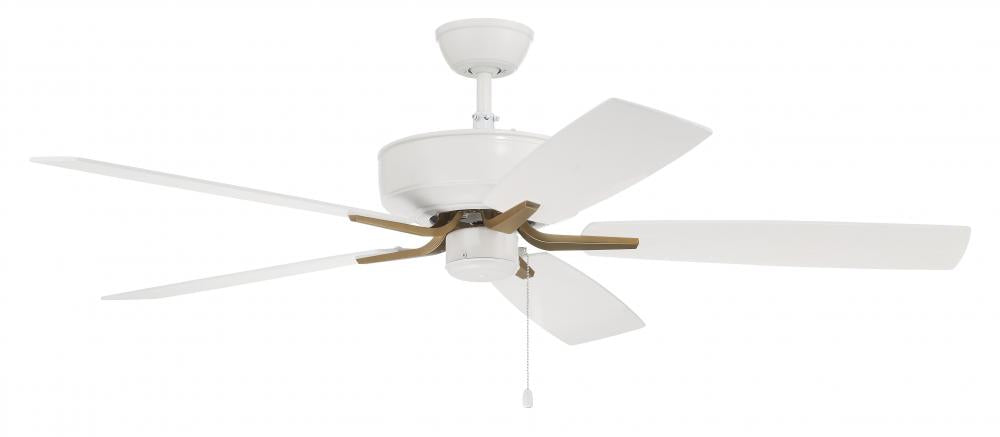 Craftmade PRO PLUS 52&#34; FAN P52WSB5-52WWOK Fan - White Satin Brass