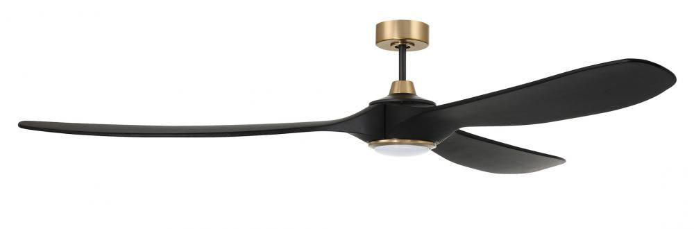 Craftmade ENVY 72 EVY72FBSB3 Fan Contemporary - Flat Black Satin Brass